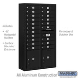 Maximum Height Surface Mounted 4C Horizontal Mailbox with 20 Doors and 2 Parcel Lockers