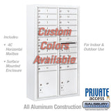 Surface Mounted 4C Horizontal Mailbox Unit with Customizable Options