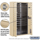 Maximum Height Surface Mounted 4C Horizontal Mailbox with 20 Doors and 2 Parcel Lockers in Sandstone
