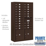 Maximum Height Surface Mounted 4C Horizontal Mailbox with 14 Doors in Bronze with Private Access