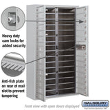 Salsbury Surface Mounted 4C Horizontal Mailbox Unit, Maximum Height, Double Column, Aluminum, Front Loading, Private Access