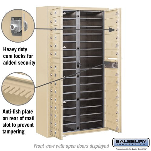 Maximum Height Surface Mounted 4C Horizontal Mailbox with 29 Doors in Aluminum