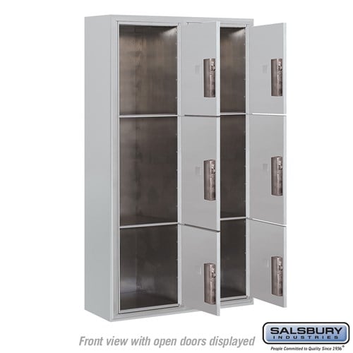Maximum Height Surface Mounted 4C Horizontal Mailbox with 6 Doors and 2 Parcel Lockers in Aluminum with USPS Access