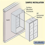 Maximum Height Surface Mounted 4C Horizontal Parcel Locker with 6 Compartments in Black