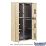 Maximum Height Surface Mounted 4C Horizontal Parcel Locker with 6 Parcel Compartments in Sandstone