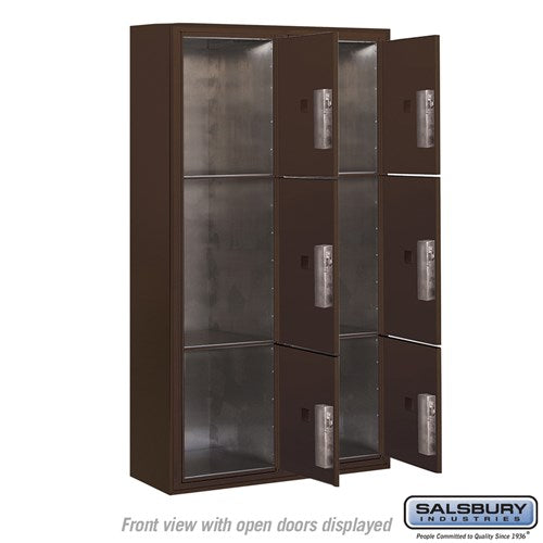 Maximum Height Surface Mounted Parcel Locker with 6 Compartments in Bronze