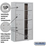 Maximum Height Surface Mounted 4C Horizontal Parcel Locker with 3 Parcel Lockers in Aluminum