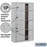Maximum Height Surface Mounted 4C Horizontal Parcel Locker with 8 Parcel Lockers in Aluminum with USPS Access