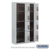 Maximum Height Surface Mounted 4C Horizontal Parcel Locker with 8 Parcel Lockers in Aluminum with USPS Access