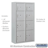 Salsbury Industries 3700 Horizontal Series 8-Parcel Locker Recessed Mount Mailbox
