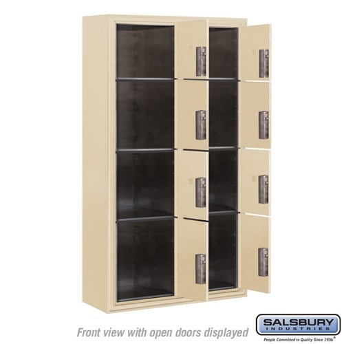 Maximum Height Surface Mounted 4C Horizontal Parcel Locker with 8 Compartments in Sandstone