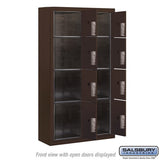 Maximum Height Surface Mounted 4C Horizontal Parcel Locker with 8 Compartments in Bronze