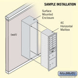 6 Door High Surface Mounted 4C Horizontal Mailbox with Parcel Locker in Sandstone