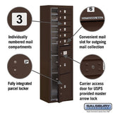 Maximum Height Surface Mounted 4C Horizontal Mailbox with Parcel Lockers in Bronze