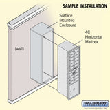 Salsbury 3800 Horizontal Series 9-Compartment Surface Mount Mailbox, 4C Front-Load