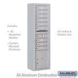 Salsbury Industries 3800 Horizontal Series 4-Compartment Surface Mount Mailbox