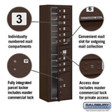 Maximum Height Surface Mounted 4C Horizontal Mailbox with Parcel Locker in Bronze