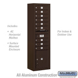 Maximum Height Surface Mounted 4C Horizontal Parcel Locker with 8 Compartments in Bronze