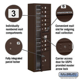 Maximum Height Surface Mounted 4C Horizontal Parcel Locker with 8 Compartments in Bronze