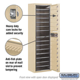 Maximum Height Surface Mounted 4C Horizontal Mailbox with 14 Doors in Sandstone with Private Access