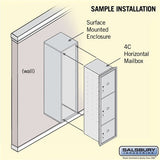 Maximum Height Surface Mounted 4C Horizontal Parcel Locker with 3 Parcel Lockers in Aluminum with USPS Access