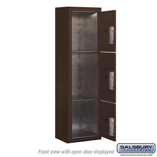 Maximum Height Surface Mounted 4C Horizontal Parcel Locker with 8 Compartments in Bronze