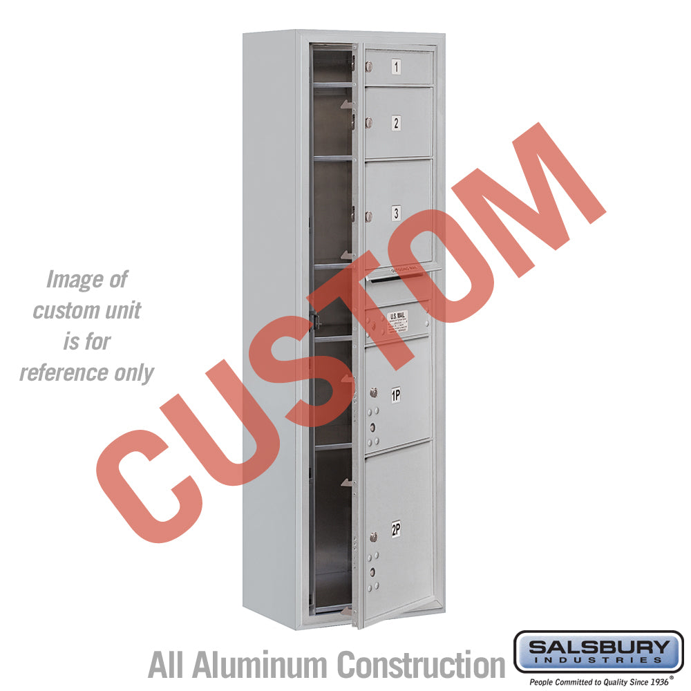 Surface Mounted 4C Horizontal Mailbox Unit - Maximum Height - Single Column - Aluminum - Front Loading - USPS Access