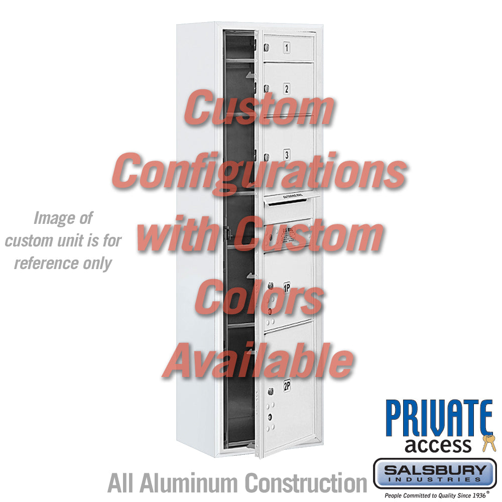 Surface Mounted 4C Horizontal Mailbox Unit - Maximum Height, Single Column, Custom Color, Front Loading, Private Access