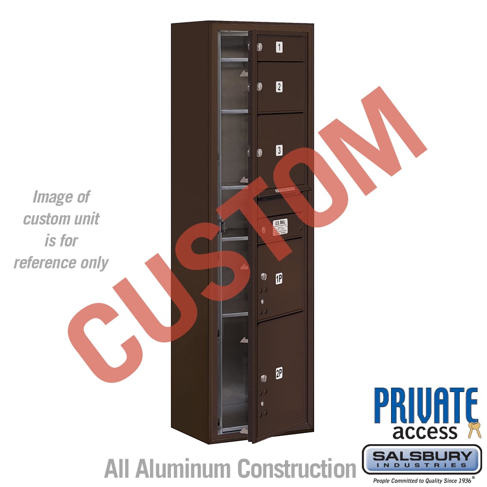 Surface Mounted 4C Horizontal Mailbox Unit - Maximum Height - Bronze - Front Loading - Private Access