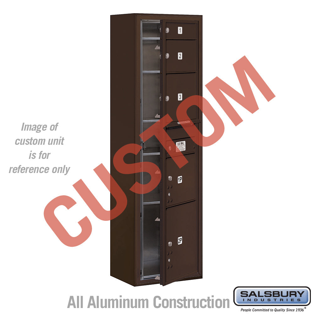 Surface Mounted 4C Horizontal Mailbox Unit - Maximum Height - Bronze - Front Loading - USPS Access