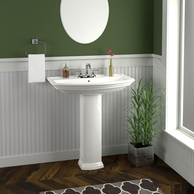 Washington 765 30 in. Pedestal Combo Bathroom Sink for 8 in. Widespread in White