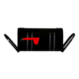 Post-Mount Double Door Steel Mailbox, Black - Super Arbor