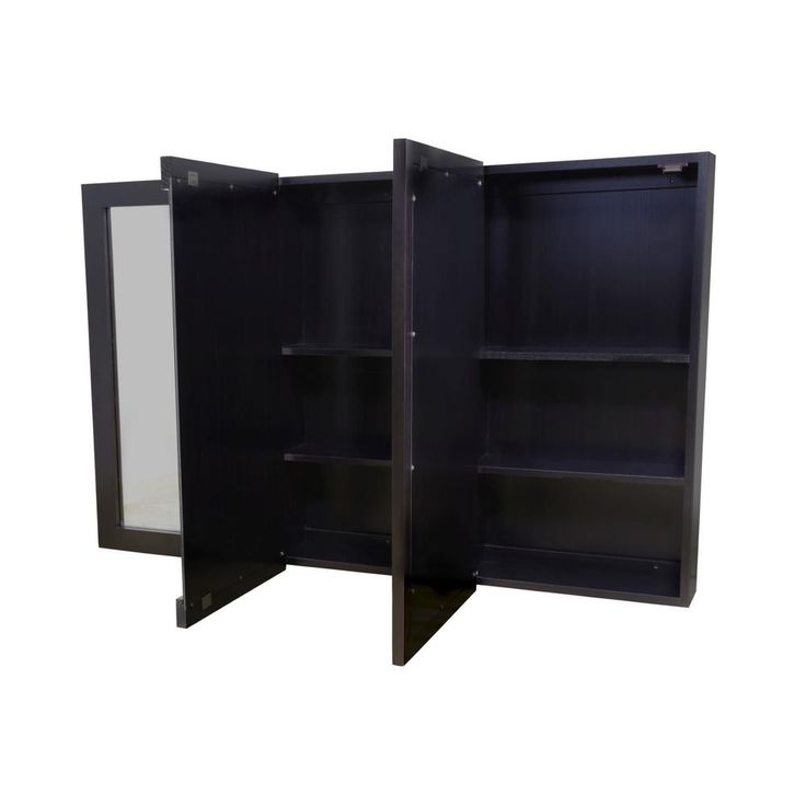 Ventura 30 in. W x 30 in. H x 6 in. D Framed Tri-View Surface-Mount Bathroom Medicine Cabinet in Espresso