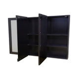 Ventura 30 in. W x 30 in. H x 6 in. D Framed Tri-View Surface-Mount Bathroom Medicine Cabinet in Espresso