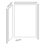 Elegance 36 in. x 48 in. x 80 in. 7-Piece Easy Up Adhesive Corner Shower Wall Surround in Triton - Super Arbor
