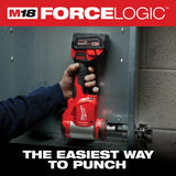 Milwaukee M18 18V FORCE LOGIC 10T Knockout Tool Kit (1/2 in.–4 in.) with Bonus M18 FUEL 1/4 in. Impact Driver & SHOCKWAVE Step Bit Set