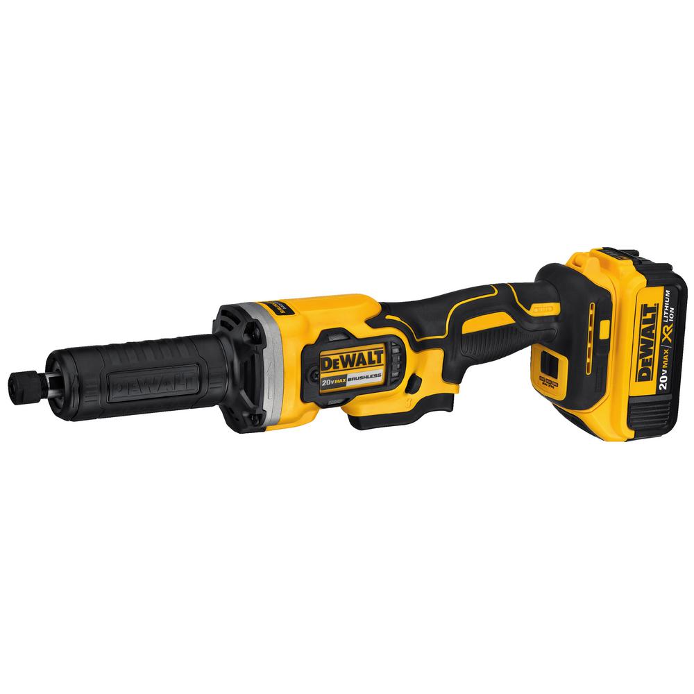 20-Volt MAX XR Lithium-Ion Cordless Brushless 1-1/2 in. Die Grinder with (2) Batteries 4Ah, Charger and Contractor Bag - Super Arbor