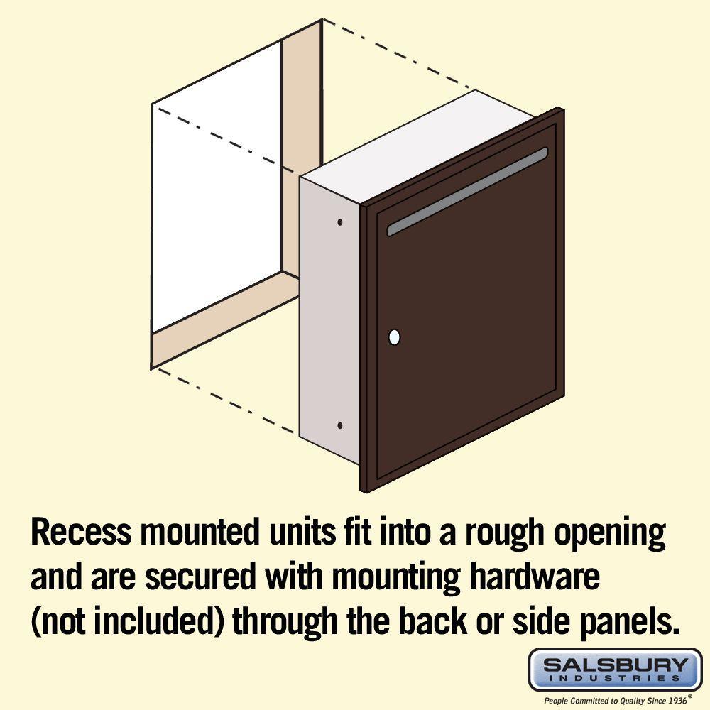 2240 Series Bronze Standard Recessed-Mounted Private Letter Box with Commercial Lock - Super Arbor