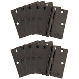 3-1/2 in. Square Corner Satin Nickel Door Hinge Value Pack (10 per Pack) - Super Arbor