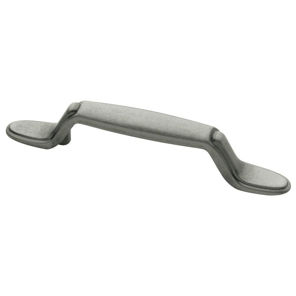 Decorative 3 in. (76mm) Center-to-Center Satin Nickel Spoon Foot Drawer Pull (10-Pack) - Super Arbor