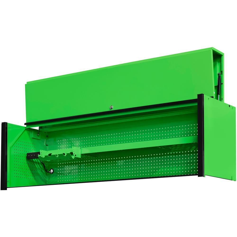 DX 72 in. 0-Drawer Extreme Power Workstation Hutch in Green with Black Handle - Super Arbor