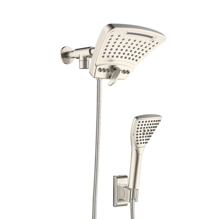 6-spray 8 in. High Pressure Dual Shower Head and Handheld Shower Head with Body spray in Brushed-Nickel