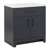 Style Selections Potter 30-in Blue Single Sink Bathroom Vanity with White Cultured Marble Top