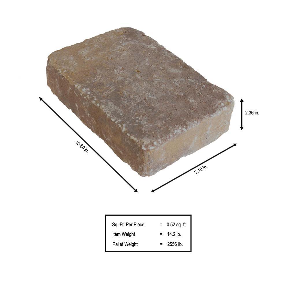 Marseilles 10.5 in. x 7 in. x 2.25 in. Potomac Beige/Gray Concrete Paver (180 Pieces / 87.5 sq. ft. / Pallet) - Super Arbor