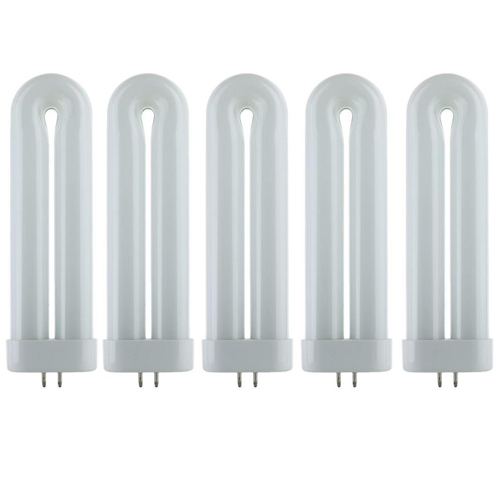 12-Watt U-Shape Fluorescent CFL Plugin Light Bulb, 4100K Cool White (5-Pack) - Super Arbor