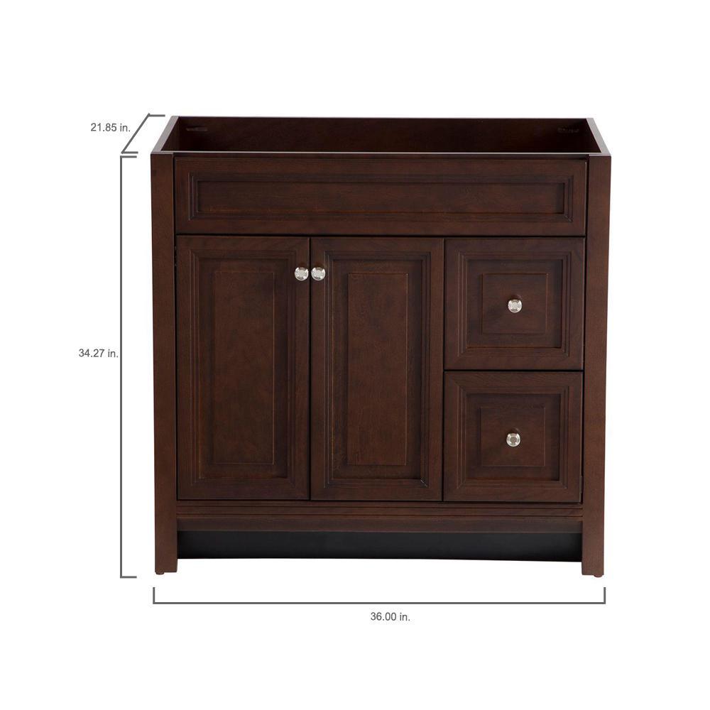 Brinkhill 36 in. W x 34 in. H x 22 in. D Bath Vanity Cabinet Only in Cognac - Super Arbor