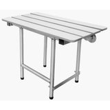 22 in. x 16 in. Rectangular, Phenolic Slatted Folding Shower Seat with Adjustable Legs in White - ADA Compliant - Super Arbor