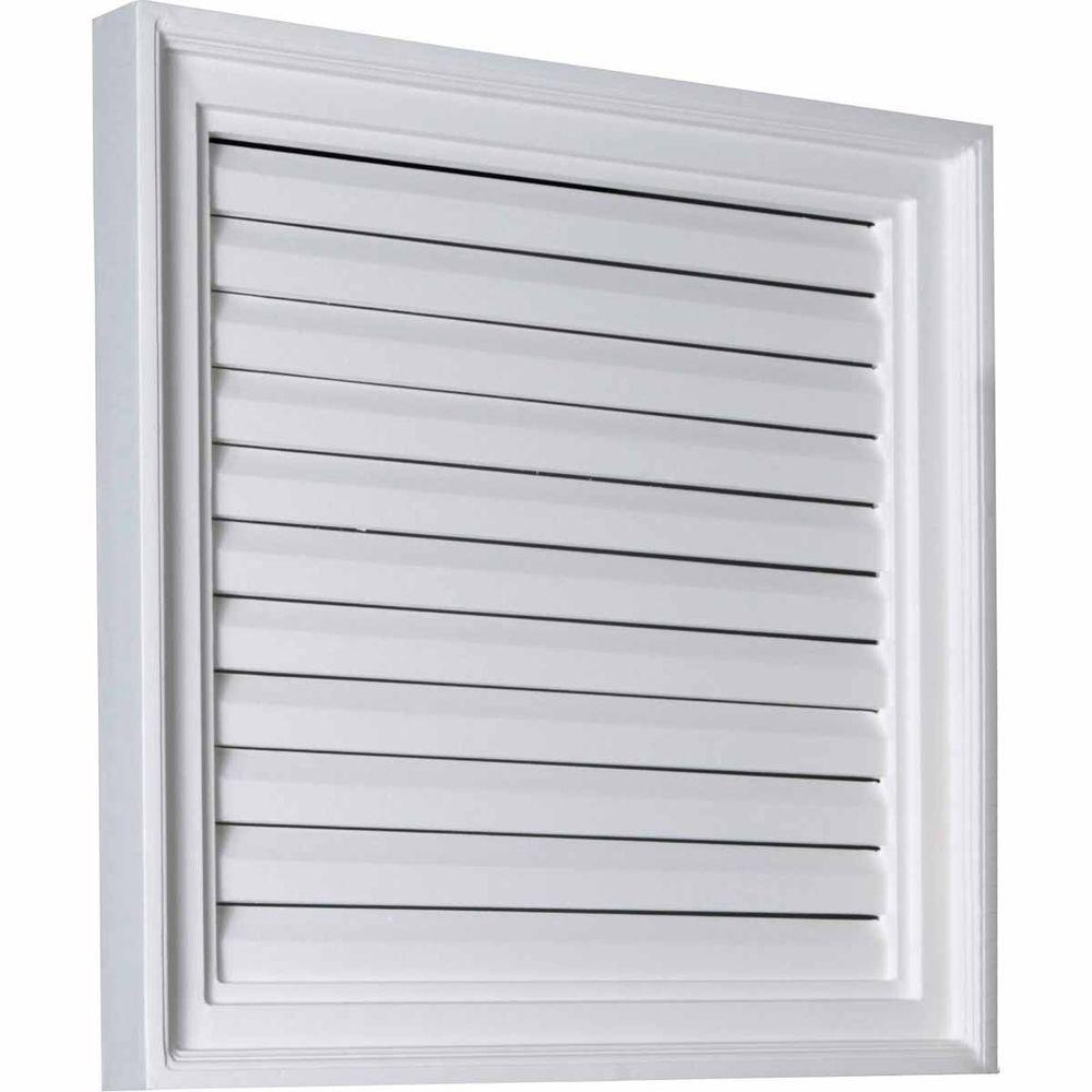24 in. x 24 in. Square Primed PolyUrethane Paintable Gable Louver Vent - Super Arbor
