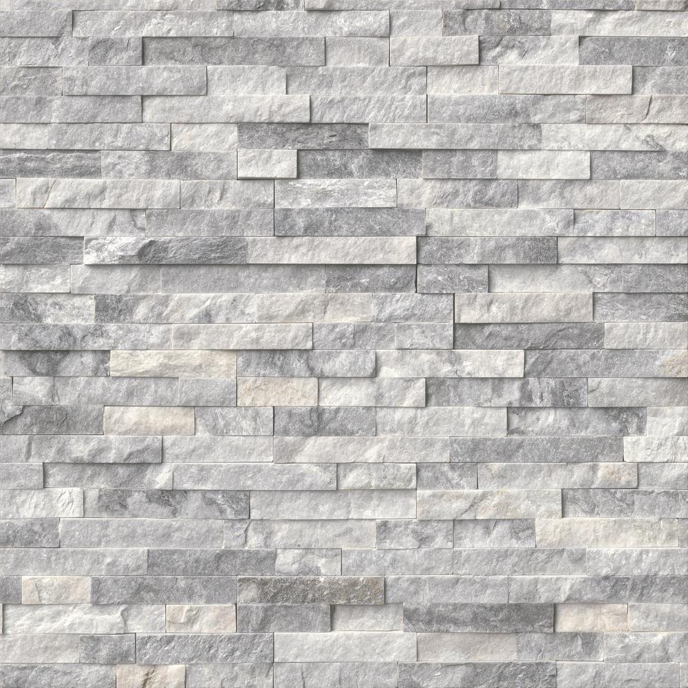 Arctic White 3D Ledger Panel 6 in. x 24 in. Honed Marble Wall Tile (10 cases / 60 sq. ft. / pallet) - Super Arbor