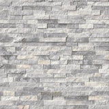 Arctic White 3D Ledger Panel 6 in. x 24 in. Honed Marble Wall Tile (10 cases / 60 sq. ft. / pallet) - Super Arbor
